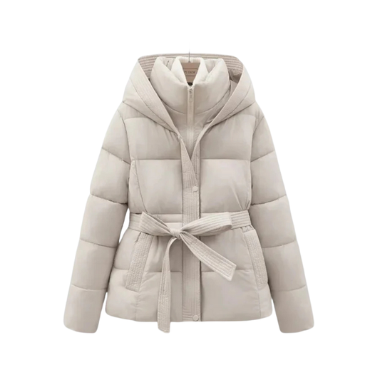 Veste Doudoune Ceinturée à Capuche pour Femme | Hiver | Chaude & Élégante