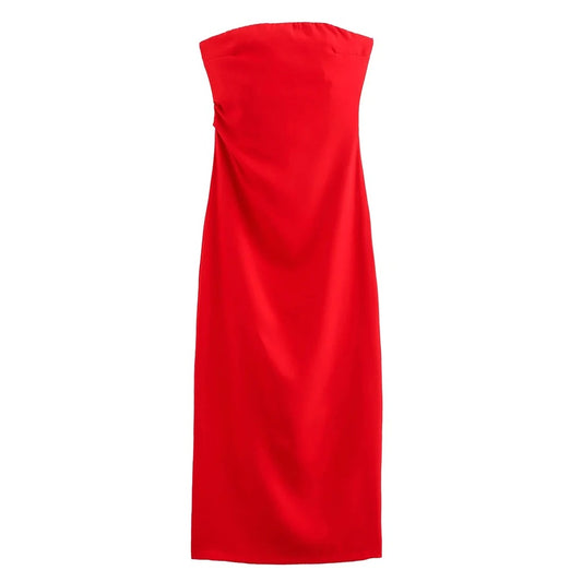 Jolina- Robe Mi-Longue Élégante Sans Manches