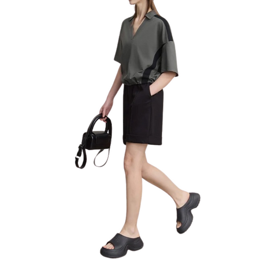 Maillot pour Femme à Encolure en Pointe en Coton à Manches Courtes