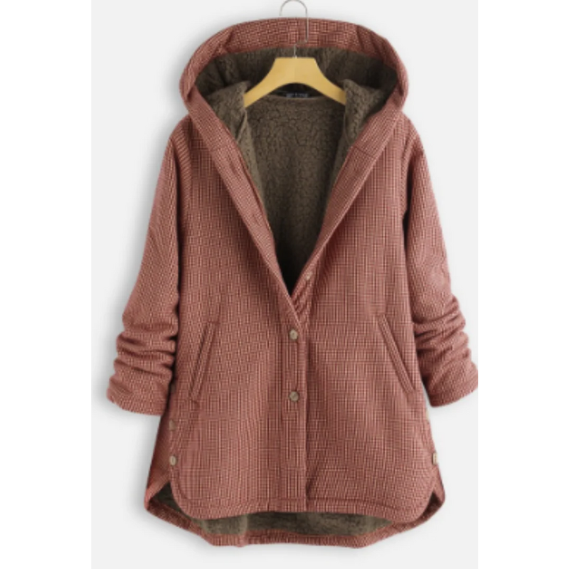 Manteau d'Isolation d'Hiver pour Dames | Aspect Géométrique avec Capuche