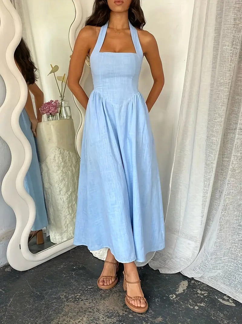 Robe dos nu à col halter