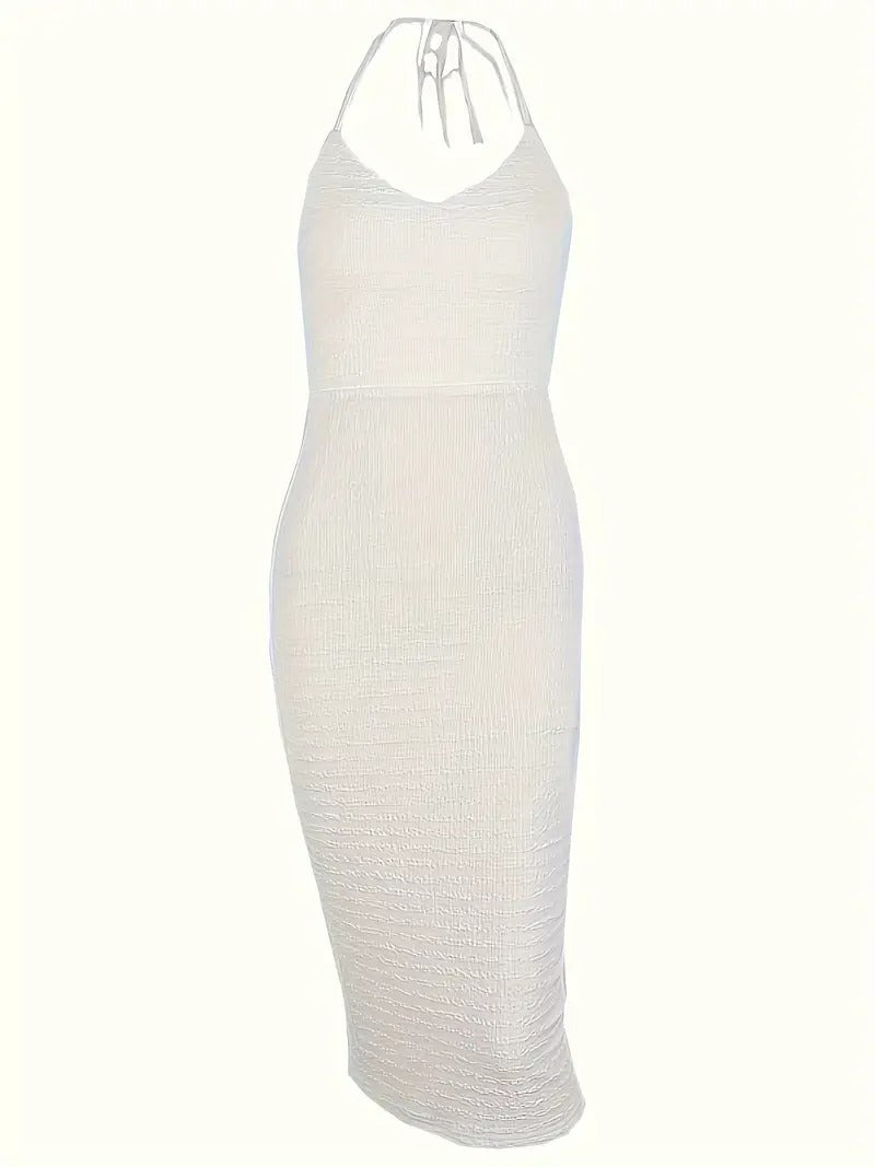 Robe longue avec encolure dos nu et dos nu
