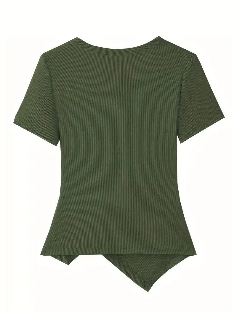 Blouse col en v stretch
