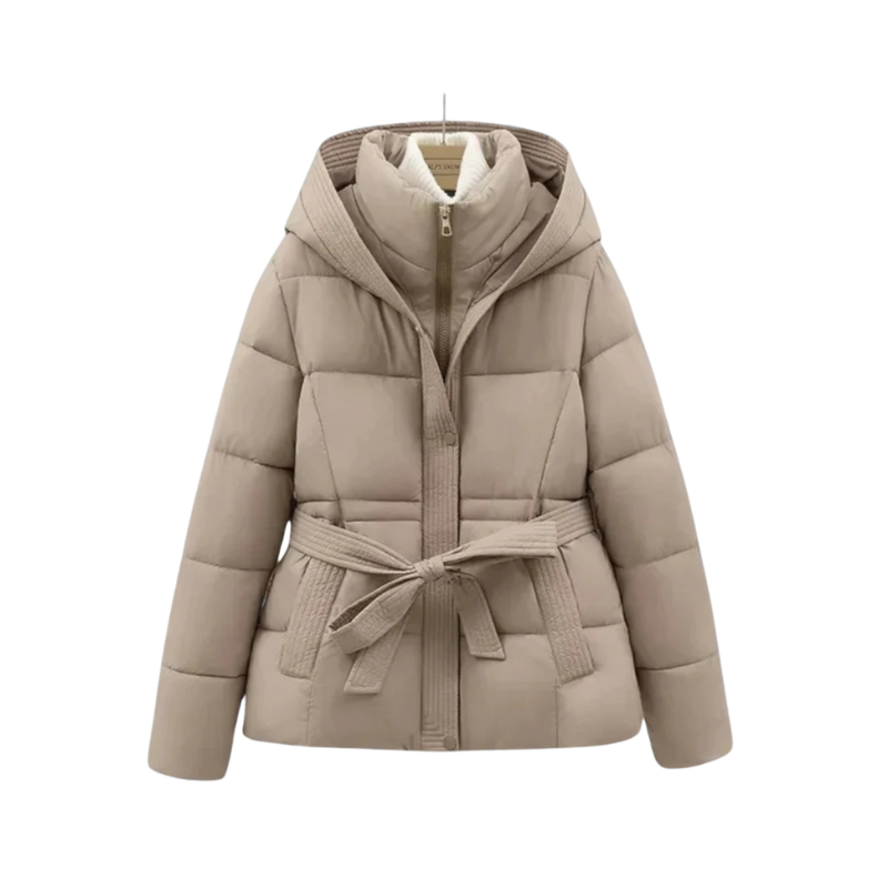Veste Doudoune Ceinturée à Capuche pour Femme | Hiver | Chaude & Élégante
