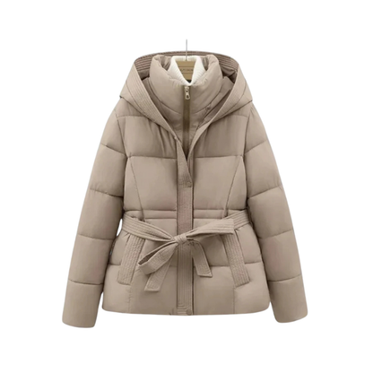 Veste Doudoune Ceinturée à Capuche pour Femme | Hiver | Chaude & Élégante