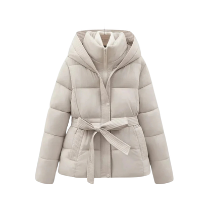 Veste Doudoune Ceinturée à Capuche pour Femme | Hiver | Chaude & Élégante