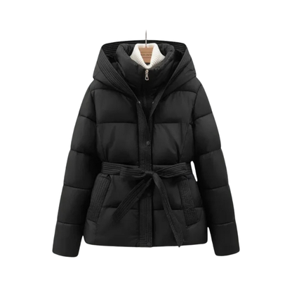 Veste Doudoune Ceinturée à Capuche pour Femme | Hiver | Chaude & Élégante
