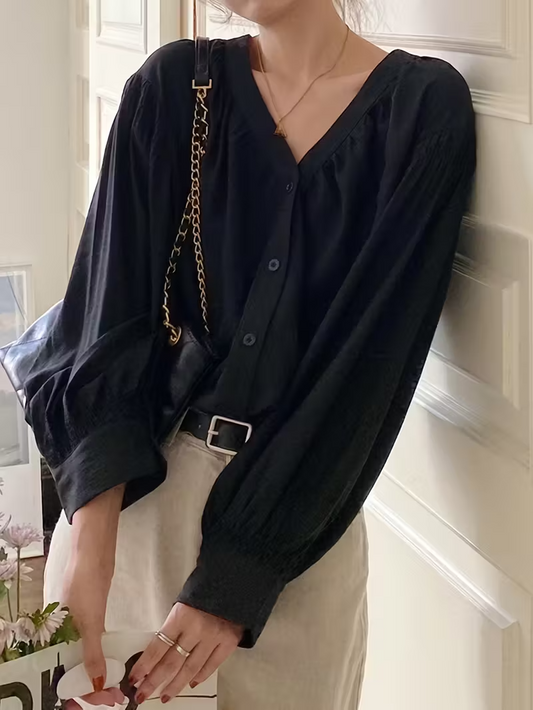 Blouse vintage à col en V