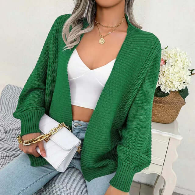 Cardigan femme | tricot à manches longues | coupe ouverte | style décontracté