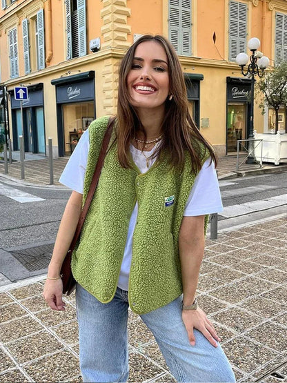 Gilet polaire pour femme | sherpa | coupe ample