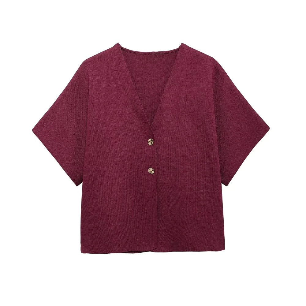 Glaiza- Cardigan Femme Col V en Maille Légère