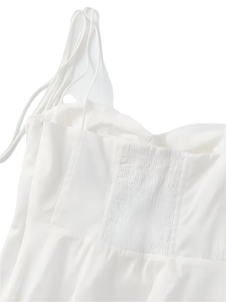 Leona- Top Bustier Asymétrique Femme - Décolleté Cœur, Bretelles à Nouer