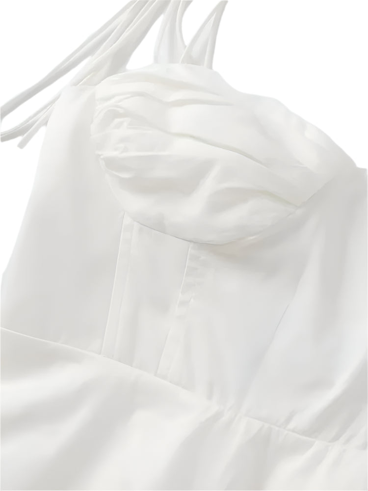 Leona- Top Bustier Asymétrique Femme - Décolleté Cœur, Bretelles à Nouer