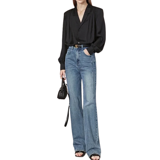 Maila – Jean en Denim Vintage à Jambe Large