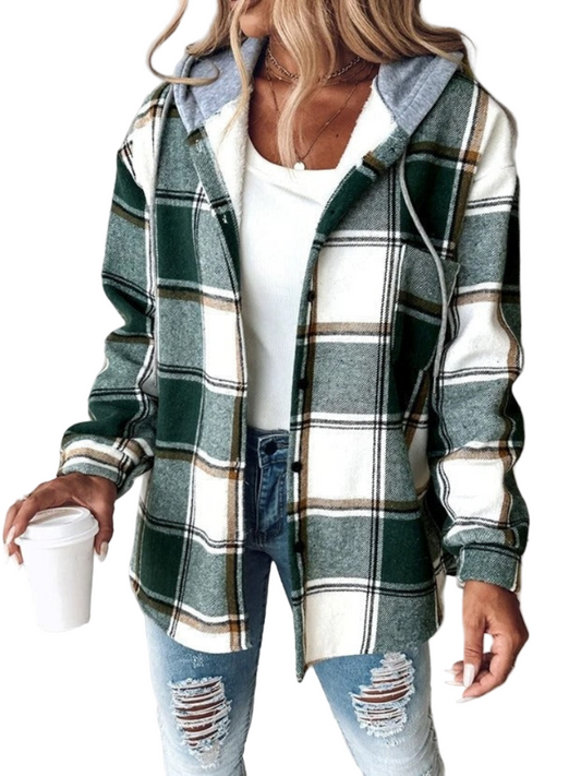 Murphy | Manteau d’Hiver Long pour Femme | Motif à Carreaux | Chaud