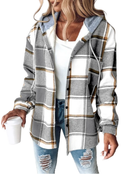 Murphy | Manteau d’Hiver Long pour Femme | Motif à Carreaux | Chaud