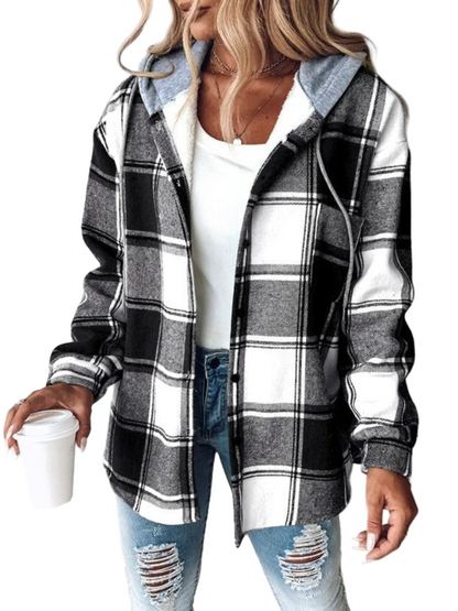 Murphy | Manteau d’Hiver Long pour Femme | Motif à Carreaux | Chaud