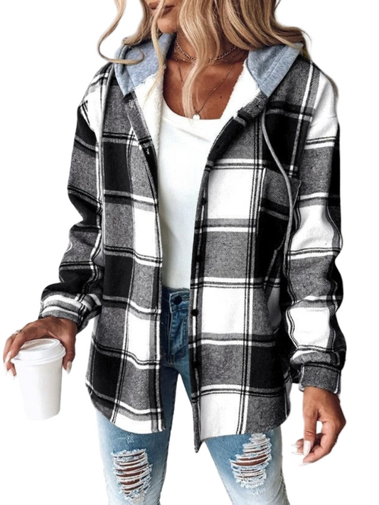 Murphy | Manteau d’Hiver Long pour Femme | Motif à Carreaux | Chaud