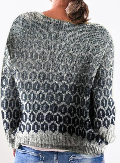 Pull femme | tricot vintage en acrylique à motif géométrique