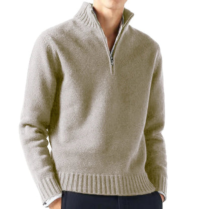 Pull homme | demi-zip et col montant