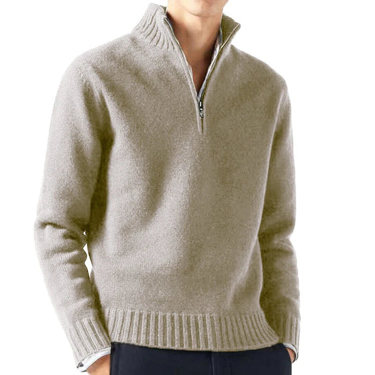 Pull homme | demi-zip et col montant