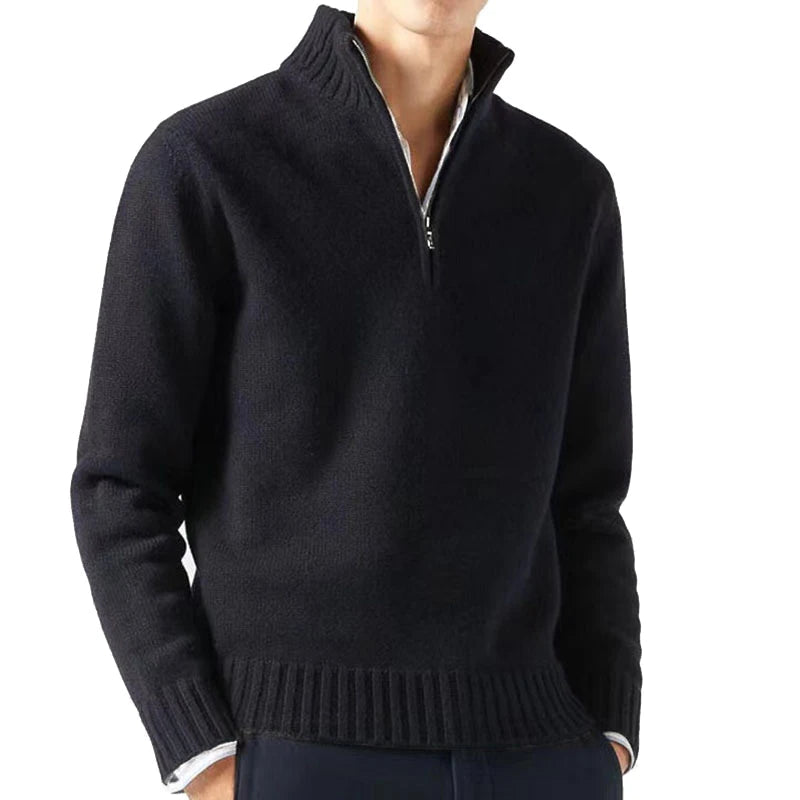 Pull homme | demi-zip et col montant