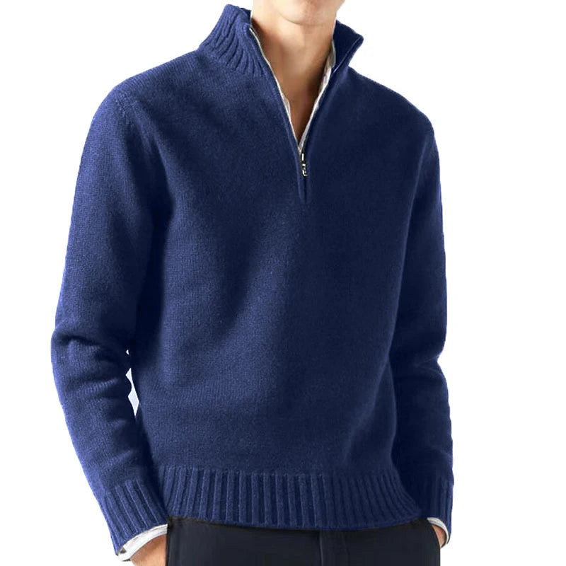 Pull homme | demi-zip et col montant