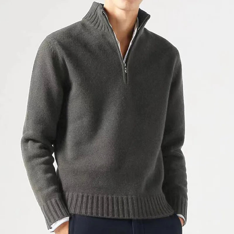 Pull homme | demi-zip et col montant