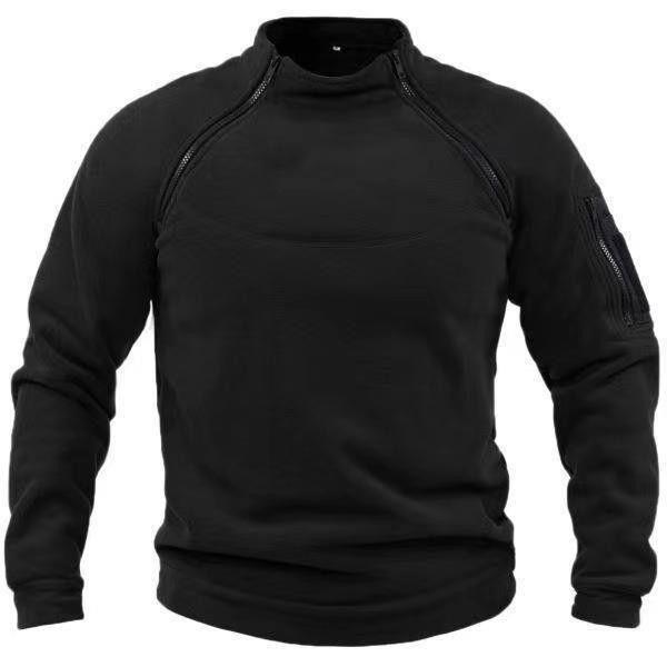 Pull polaire homme | zips diagonaux et poche de manche