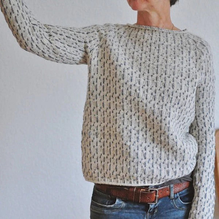 Pull femme | maille texturée | col rond | poignets côtelés