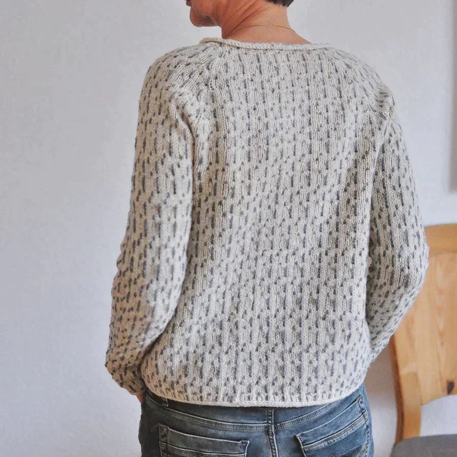 Pull femme | maille texturée | col rond | poignets côtelés