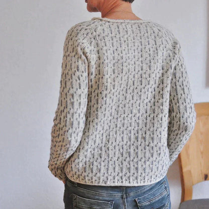 Pull femme | maille texturée | col rond | poignets côtelés