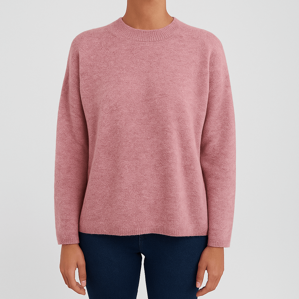 Pull femme | maille fine unie | col rond | coupe droite