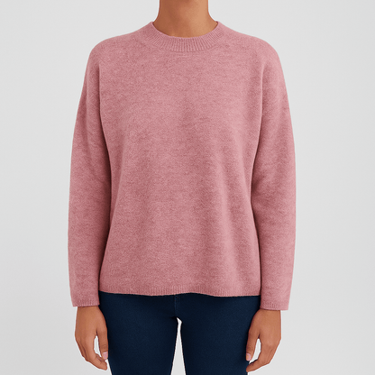 Pull femme | maille fine unie | col rond | coupe droite