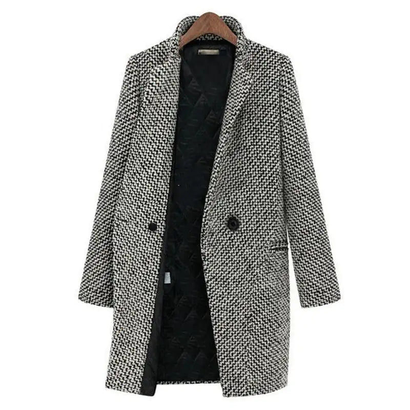 Manteau long femme hiver en laine melange