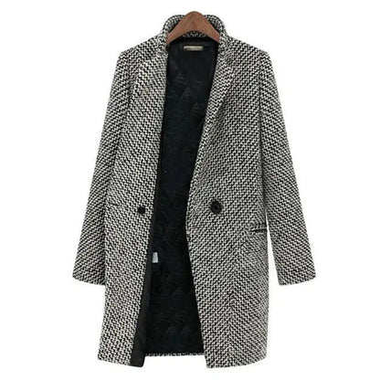 Manteau long femme hiver en laine melange