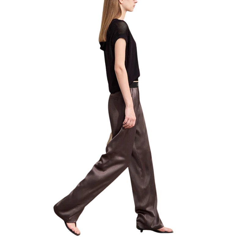 Venus – Pantalon Large d’Été pour Femme | Taille Élastique avec Détail Brodé