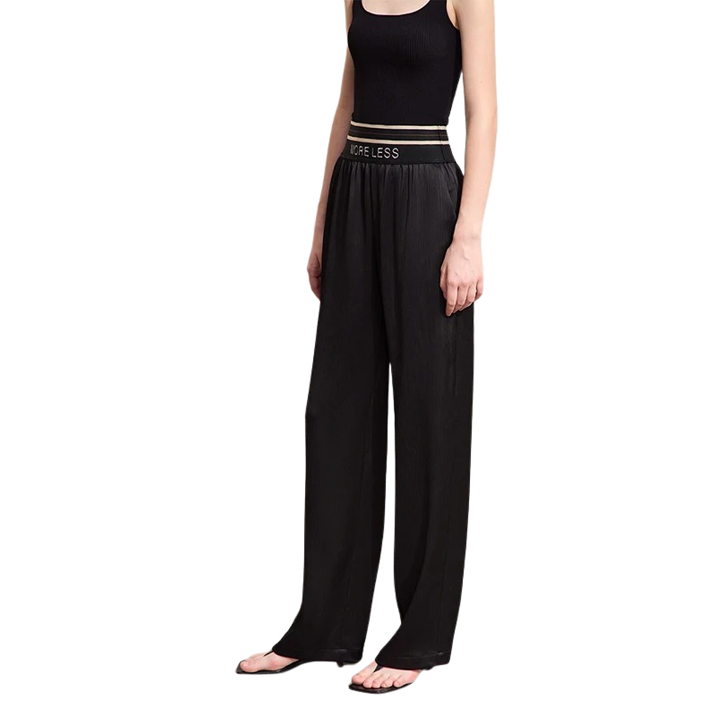 Venus – Pantalon Large d’Été pour Femme | Taille Élastique avec Détail Brodé