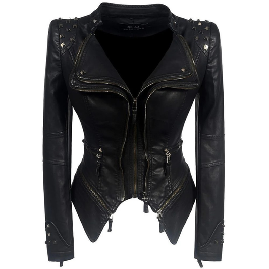 Veste Motard Femme | Coupe Ajustée | Noir Classique