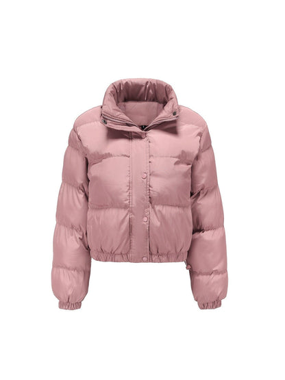 Veste matelassée courte à col montant zippé