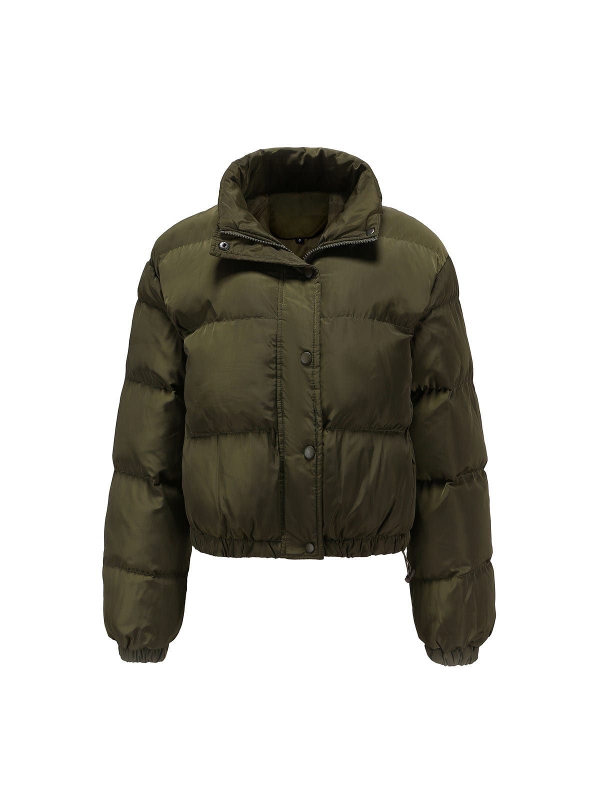 Veste matelassée courte à col montant zippé