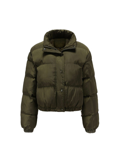 Veste matelassée courte à col montant zippé