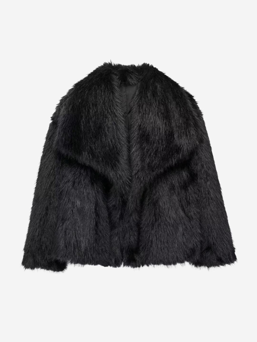 Veste mi-longue droite en laine tissée