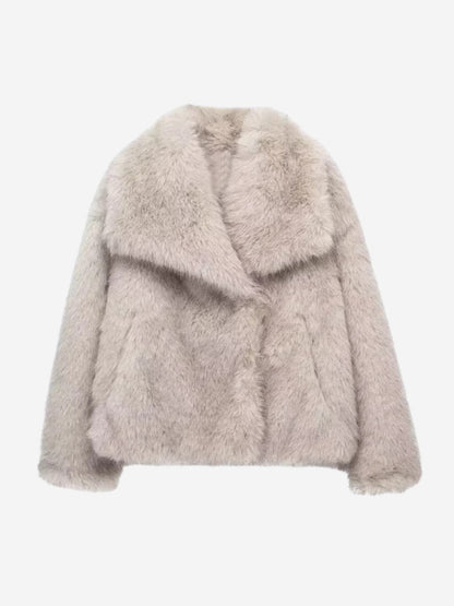 Veste mi-longue droite en laine tissée