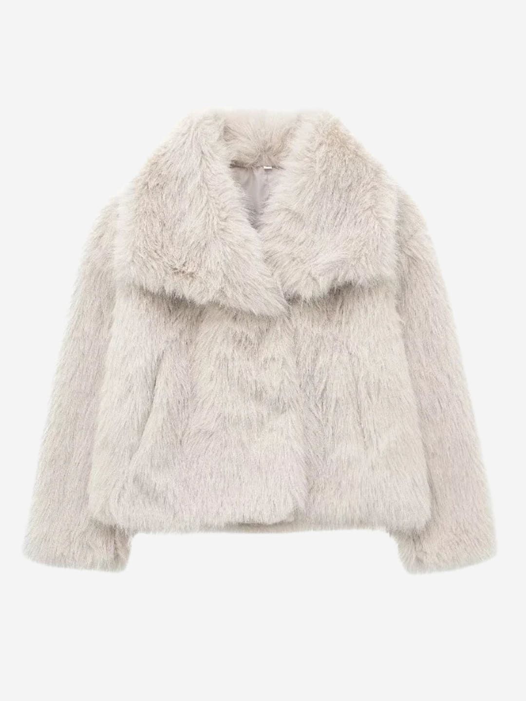 Veste mi-longue droite en laine tissée