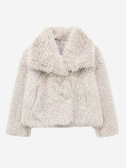 Veste mi-longue droite en laine tissée