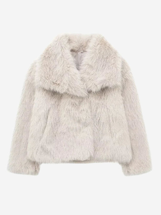 Veste mi-longue droite en laine tissée