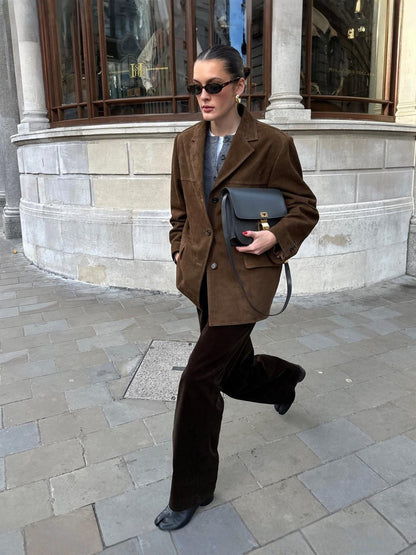 Veste type blazer en suédine