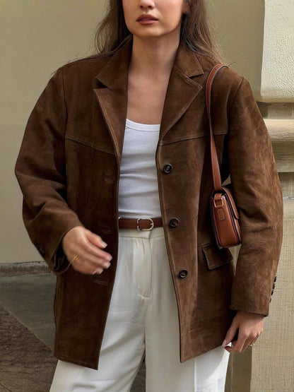 Veste type blazer en suédine