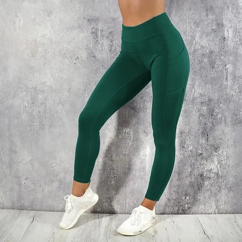 Yogi Femme Legging Sport | Taille Haute, Extensible, Poche Pratique